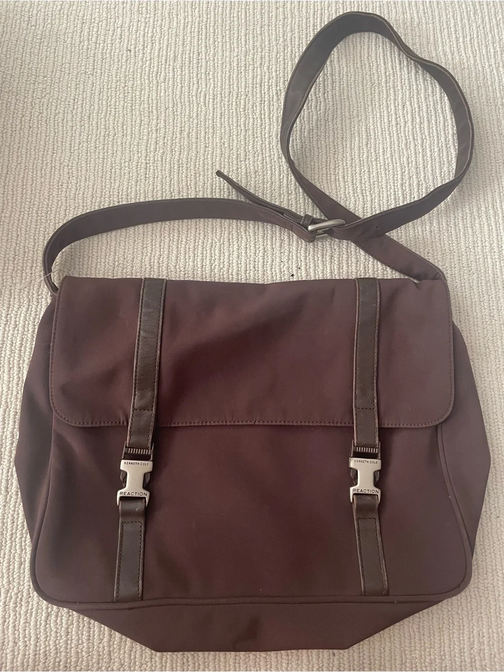 Kenneth Cole Brown Messenger Bag - Classic Crossbody Satchel b28